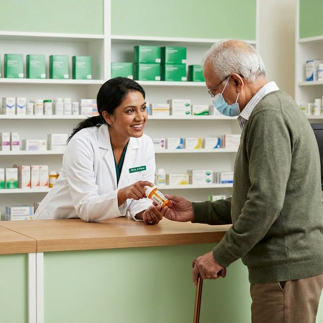 Expert pharmacist at FirstCare Medicals and Surgicals providing guidance